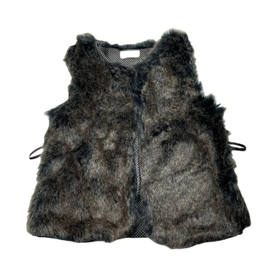 Girls byFLO, lined faux fur vest, belt loops, EUC, size 5,  