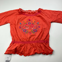 Load image into Gallery viewer, Girls Woolworths, embroidered cotton long sleeve top, NEW, size 3-4,  