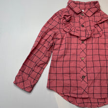 Load image into Gallery viewer, Girls H&amp;T, checked cotton long sleeve shirt, EUC, size 5,  