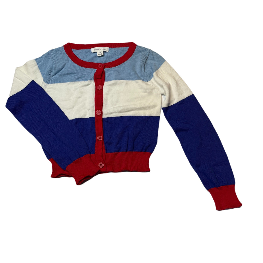 Girls Pumpkin Patch, lightweight knitted cotton cardigan, EUC, size 6,  
