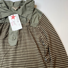 Load image into Gallery viewer, Girls Ikks, kahki stripe long sleeve top, NEW, size 10,  