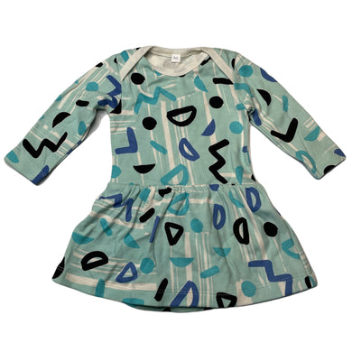 Girls Milk & Masuki, organic cotton romper dress, light mark front skirt, FUC, size 00, L: 40cm
