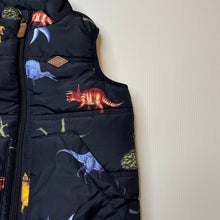 Load image into Gallery viewer, Boys Target, navy puffer vest, dinosaurs, EUC, size 2,  