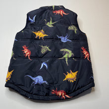 Load image into Gallery viewer, Boys Target, navy puffer vest, dinosaurs, EUC, size 2,  