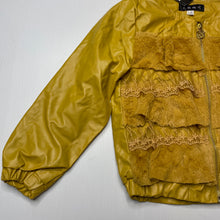 Load image into Gallery viewer, Girls TRBC, mustard fleece lined jacket, no size, armpit to armpit: 35cm, shoulder to cuff: 42cm, NEW, size 6-7,  