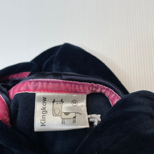 Load image into Gallery viewer, Girls King Kow, navy velour zip hoodie sweater, EUC, size 14,  