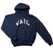 Load image into Gallery viewer, unisex GILDAN, navy fleece lined hoodie sweater, Sz: M, armpit to armpit: 41cm, shoulder to cuff: 42.5cm, EUC, size 7-8,  