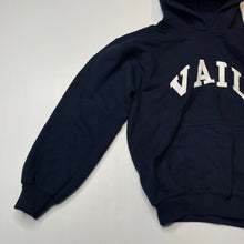Load image into Gallery viewer, unisex GILDAN, navy fleece lined hoodie sweater, Sz: M, armpit to armpit: 41cm, shoulder to cuff: 42.5cm, EUC, size 7-8,  