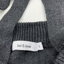 Load image into Gallery viewer, Girls Bel &amp; Bow, grey knitted casual dress, EUC, size 2, L: 48cm