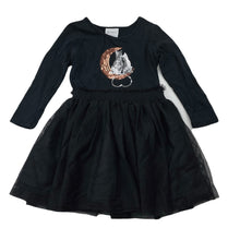 Load image into Gallery viewer, Girls B Collection, black tulle &amp; sequin dress, Halloween, GUC, size 2, L: 46cm