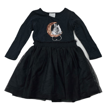 Girls B Collection, black tulle & sequin dress, Halloween, GUC, size 2, L: 46cm