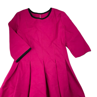 Girls pink, 3/4 sleeve dress, no size, armpit to armpit: 35cm, EUC, size 9-10, L: 73cm