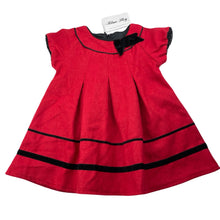 Load image into Gallery viewer, Girls Blue Sky, lined red wool blend dress, NEW, size 12 months, L: 43cm