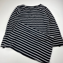 Load image into Gallery viewer, Girls Emerson, lightweight black &amp; white stripe dress, EUC, size 14, L: 74cm