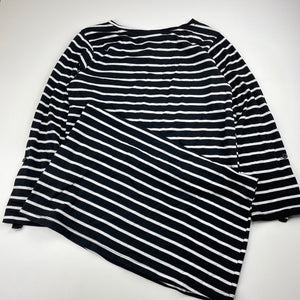 Girls Emerson, lightweight black & white stripe dress, EUC, size 14, L: 74cm