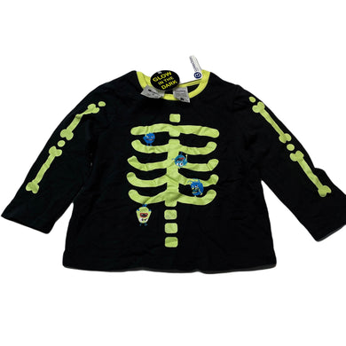 Boys B Collection, glow in the dark skeleton pyjama top, NEW, size 2,  