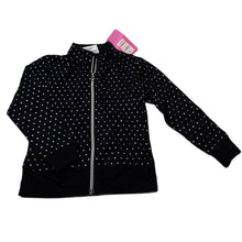 Load image into Gallery viewer, Girls Mango, black &amp; silver spot zip up top, NEW, size 3,  