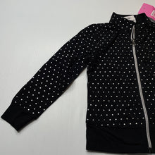 Load image into Gallery viewer, Girls Mango, black &amp; silver spot zip up top, NEW, size 3,  