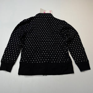 Girls Mango, black & silver spot zip up top, NEW, size 3,  