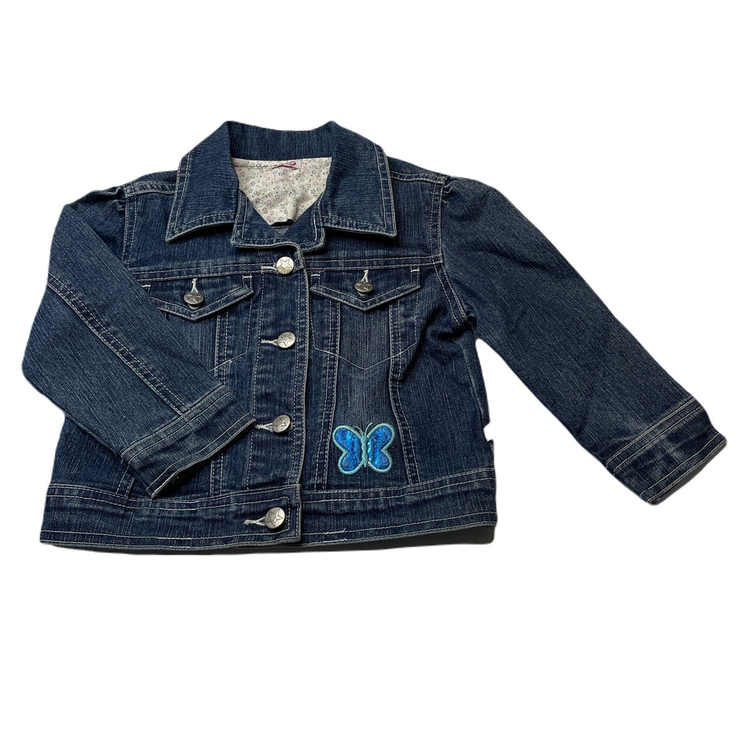 Girls H&T, stretch denim jacket, butterfly, FUC, size 3,  