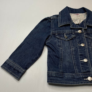 Girls H&T, stretch denim jacket, butterfly, FUC, size 3,  