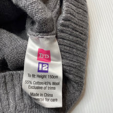 Load image into Gallery viewer, Girls L&amp;D, cotton / wool knit skirt, elasticated, L: 33.5cm, EUC, size 12,  