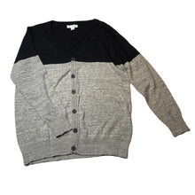 Load image into Gallery viewer, Boys Pumpkin Patch, grey &amp; black knitted cotton cardigan / sweater, EUC, size 10,  