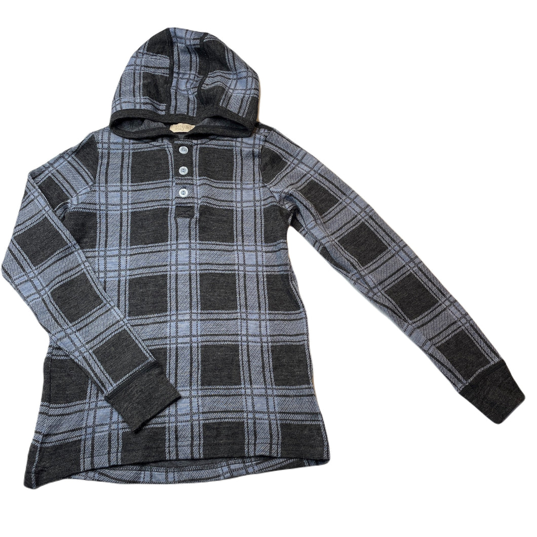 unisex Lily & Dan, merino wool lightweight knit hooded top, EUC, size 6,  