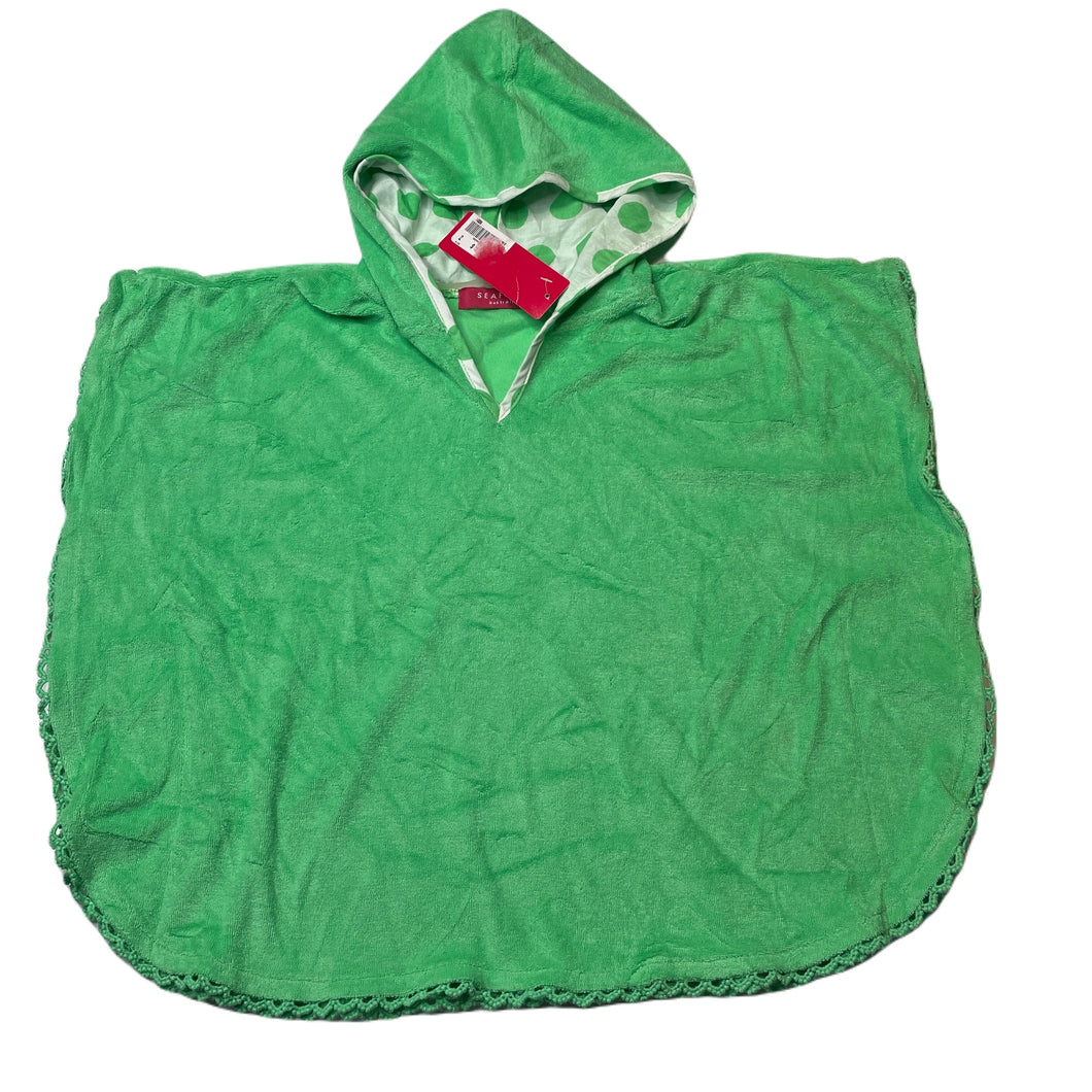 Girls SEAFOLLY, green terry beach cover / poncho, NEW, size 2,  