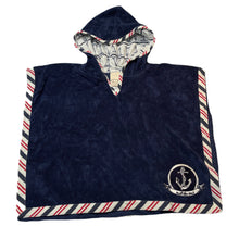 Load image into Gallery viewer, unisex Young Hearts, navy hooded towel / bveach cover, NEW, size 0-1,  