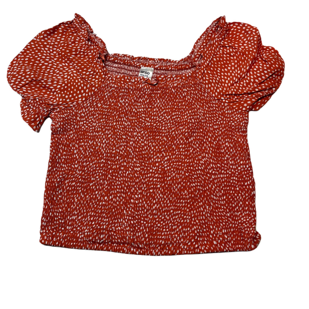 Girls Anko, viscose shirred top, EUC, size 14,  