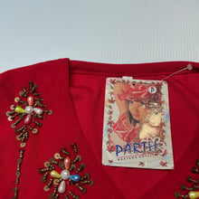 Load image into Gallery viewer, Girls PARTH, embellished lightweight long sleeve top, no size, armpit to armpit: 31cm, shoulder to cuff: 35.5cm, NEW, size 4-5,  