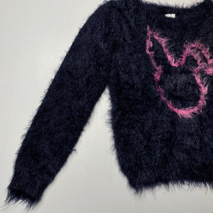 Girls Anko, navy soft feel fluffy sweater / jumper, EUC, size 10,  