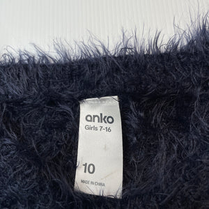 Girls Anko, navy soft feel fluffy sweater / jumper, EUC, size 10,  
