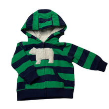 Load image into Gallery viewer, Boys Carters, soft fleece zip hoodie sweater, GUC, size 6 months,  