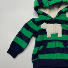 Load image into Gallery viewer, Boys Carters, soft fleece zip hoodie sweater, GUC, size 6 months,  