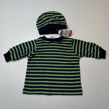 Load image into Gallery viewer, Boys Target, vintage soft cotton top + hat/beanie, NEW, size 0000,  