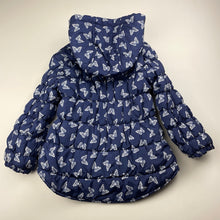 Load image into Gallery viewer, Girls H&amp;T, navy zip up jacket / coat, GUC, size 4,  