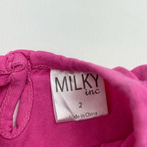 Girls Milky, stretchy long sleeve top, GUC, size 2,  