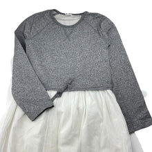 Load image into Gallery viewer, Girls Seed, spliced cotton &amp; tulle long sleeve dress, GUC, size 9-10, L: 70cm