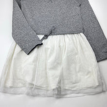 Load image into Gallery viewer, Girls Seed, spliced cotton &amp; tulle long sleeve dress, GUC, size 9-10, L: 70cm