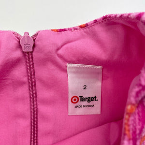 Girls Target, lined cotton dress, GUC, size 2, L: 44cm