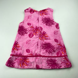 Girls Target, lined cotton dress, GUC, size 2, L: 44cm