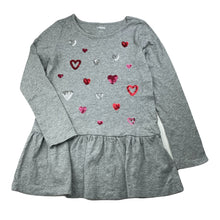 Load image into Gallery viewer, Girls Gymboree, cotton peplum top, sequin hearts, EUC, size 7,  