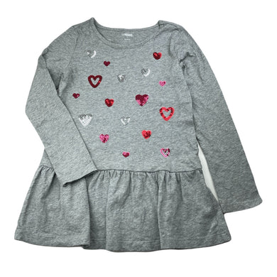 Girls Gymboree, cotton peplum top, sequin hearts, EUC, size 7,  