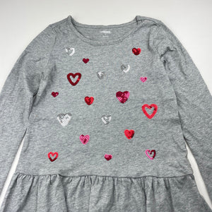 Girls Gymboree, cotton peplum top, sequin hearts, EUC, size 7,  