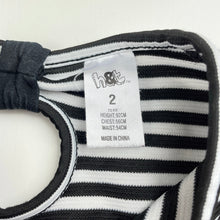 Load image into Gallery viewer, Girls H&amp;T, black &amp; white stripe long sleeve dress, GUC, size 2, L: 45cm