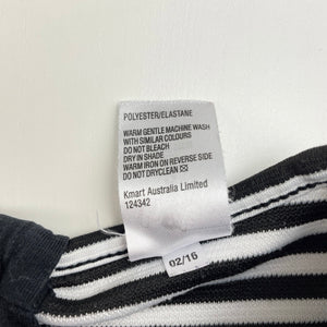 Girls H&T, black & white stripe long sleeve dress, GUC, size 2, L: 45cm