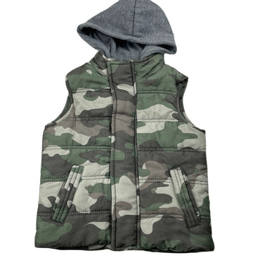 Boys H&T, hooded camo print puffer vest, GUC, size 3,  