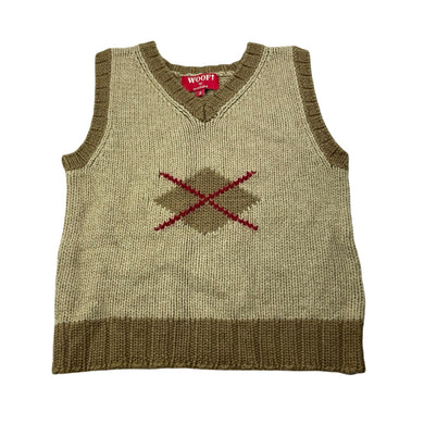 Boys WOOF! By Minihaha, knitted wool blend vest/sweater, GUC, size 3,  